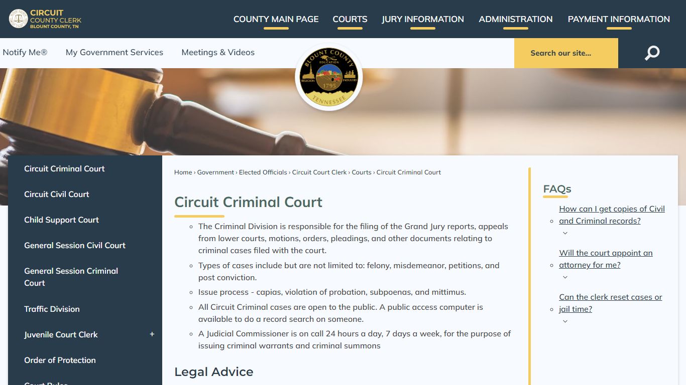 Circuit Criminal Court | Blount County, TN